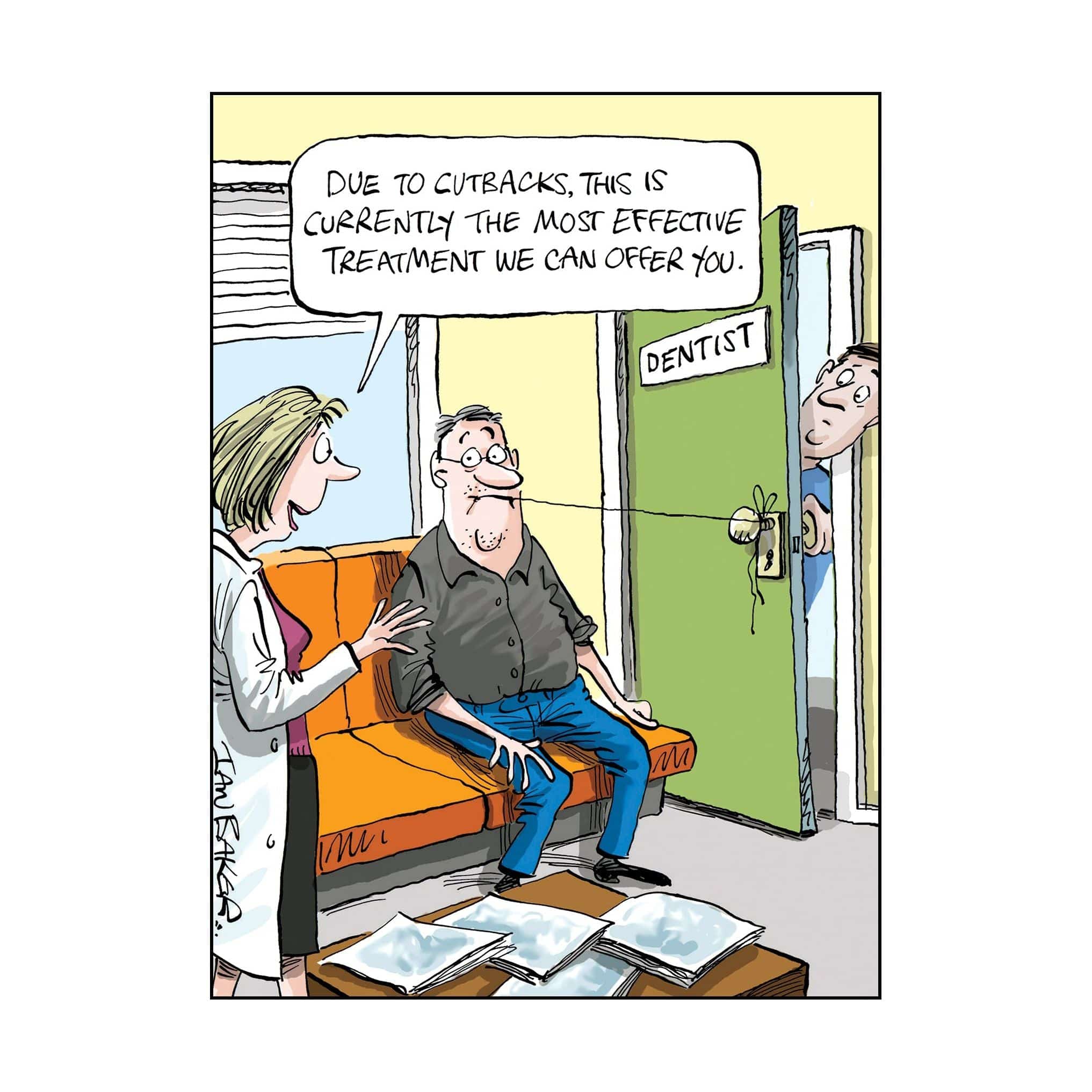 Pictura Cutbacks Funny Birthday Card featuring humorous illustration, perfect for sending cheerful birthday wishes.